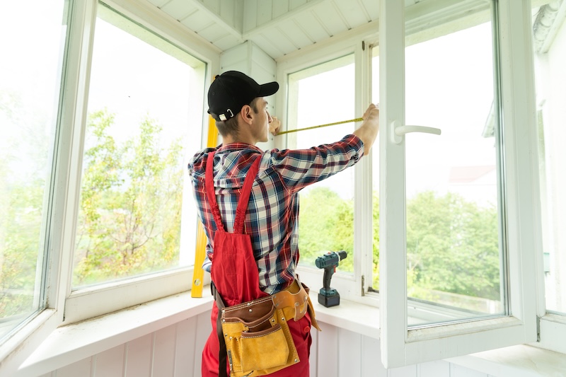 Measuring a patio door opening before an HOA submission in the Coachella Valley